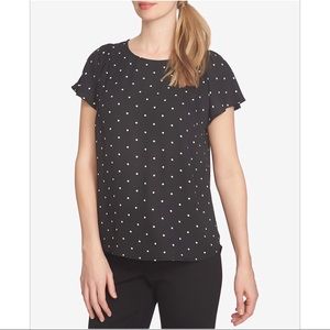 NWOT Polka dot blouse with ruffle sleeves